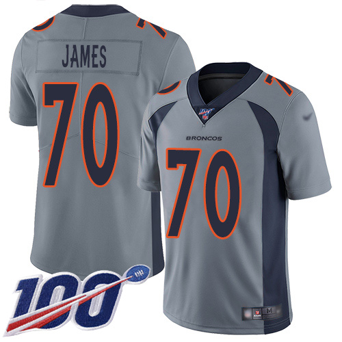 Men Denver Broncos #70 Ja Wuan James Limited Silver Inverted Legend 100th Season Football NFL Jersey->denver broncos->NFL Jersey